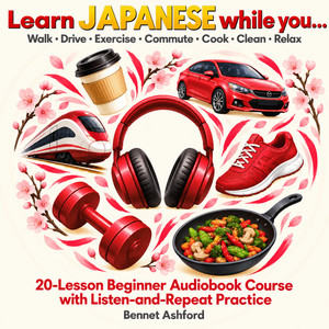 Learn Japanese While You…: Walk • Drive • Exercise • Commute • Cook • Clean • Relax 20-Lesson Beginner Audiobook Course with Listen-and-Repeat Practice: Essential Travel Phrases, Everyday Vocabulary & Basic Conversations audiobook cover